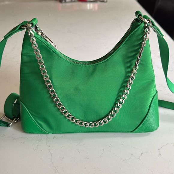 Wild fable cross body clutch purse.  Satin Green. Adjustable strap. Like new. - Picture 1 of 7